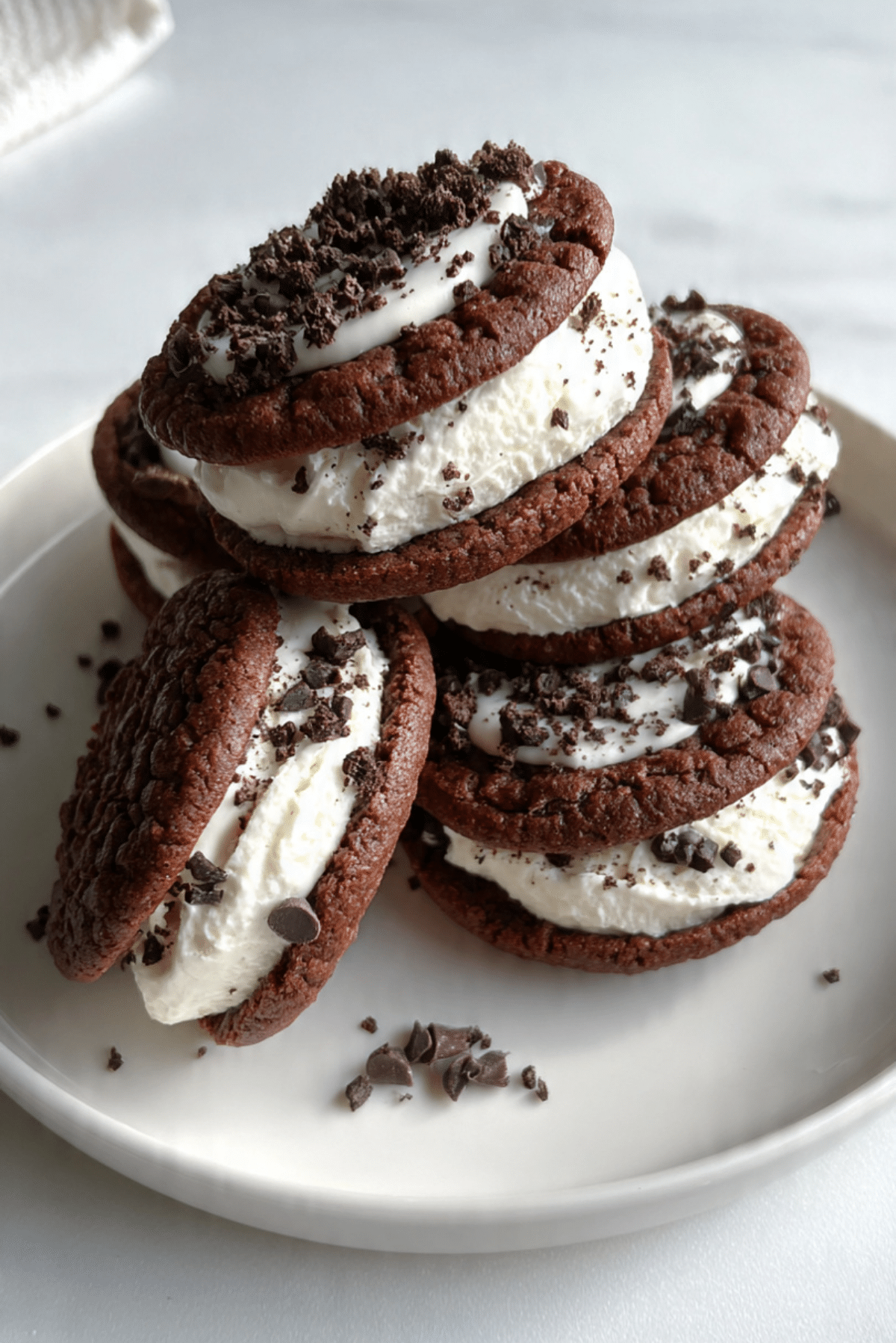 Brownie Cookie Sandwiches with Marshmallow Cream