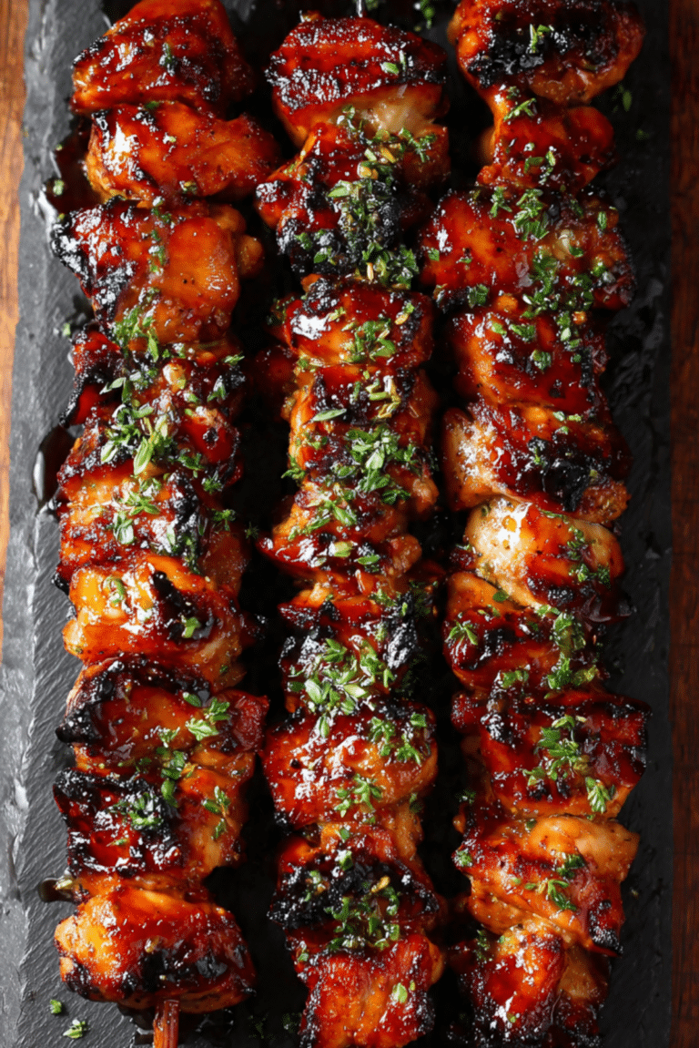 Hot Honey Chicken Kebabs