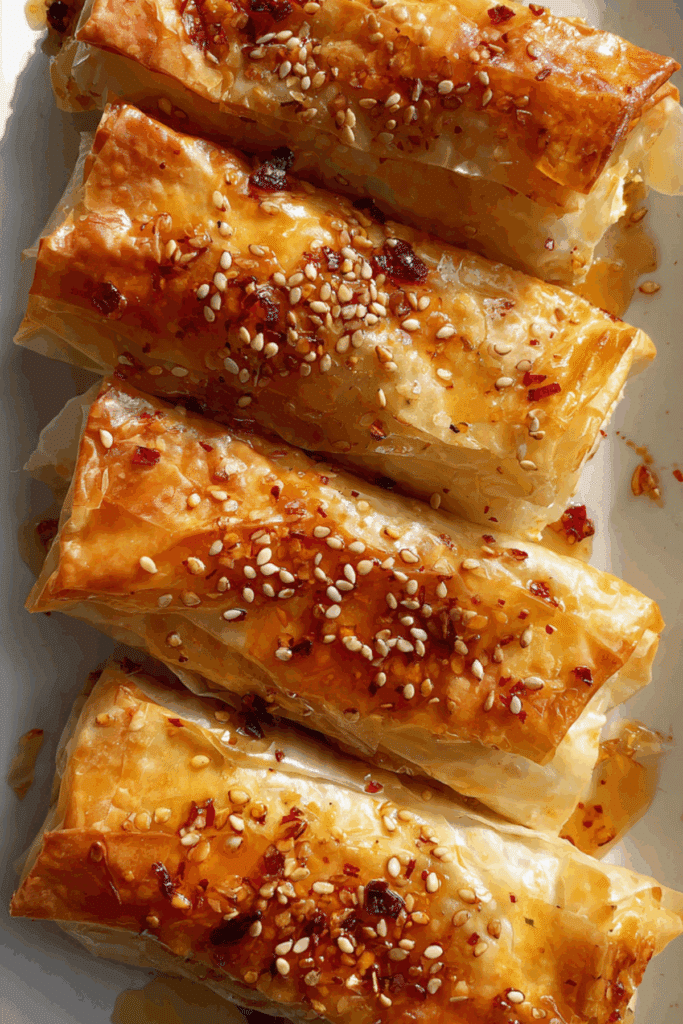Baked Feta Phyllo Cups with Hot Honey