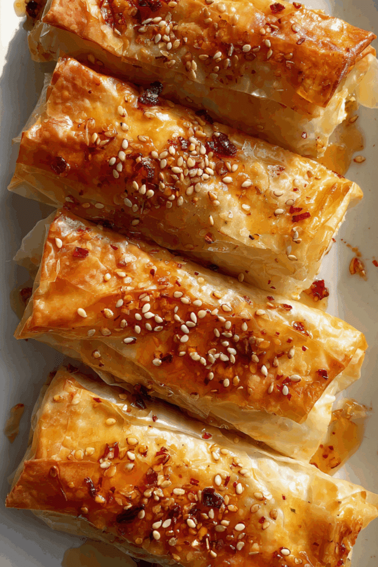 Baked Feta Phyllo Cups with Hot Honey