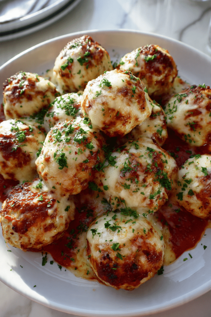 Baked Chicken Parmesan Meatballs