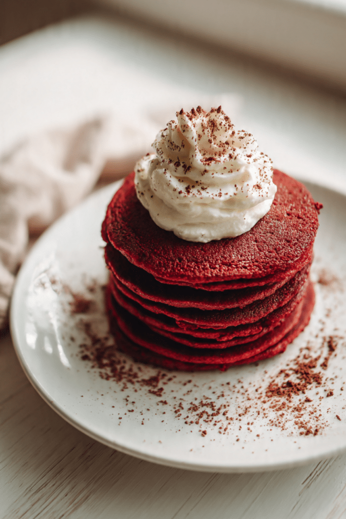 Red Velvet Pancakes with Beet Powder & Cocoa