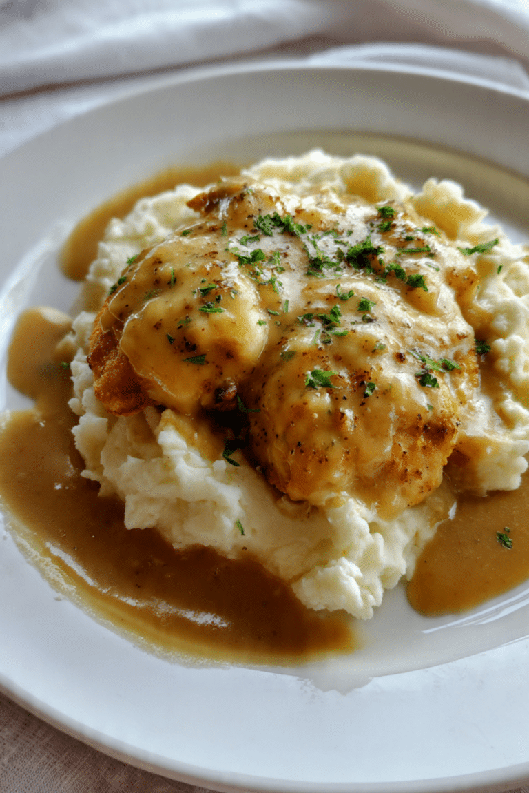 Cheesy Chicken, Stuffing & Gravy