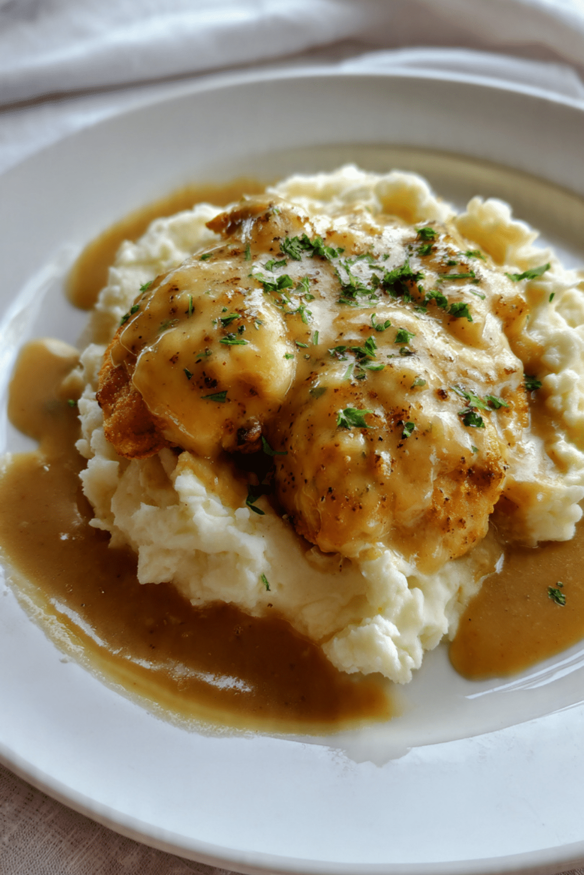 Cheesy Chicken, Stuffing & Gravy