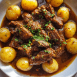 Slow Cooker Garlic Butter Beef with Potatoes Recipe