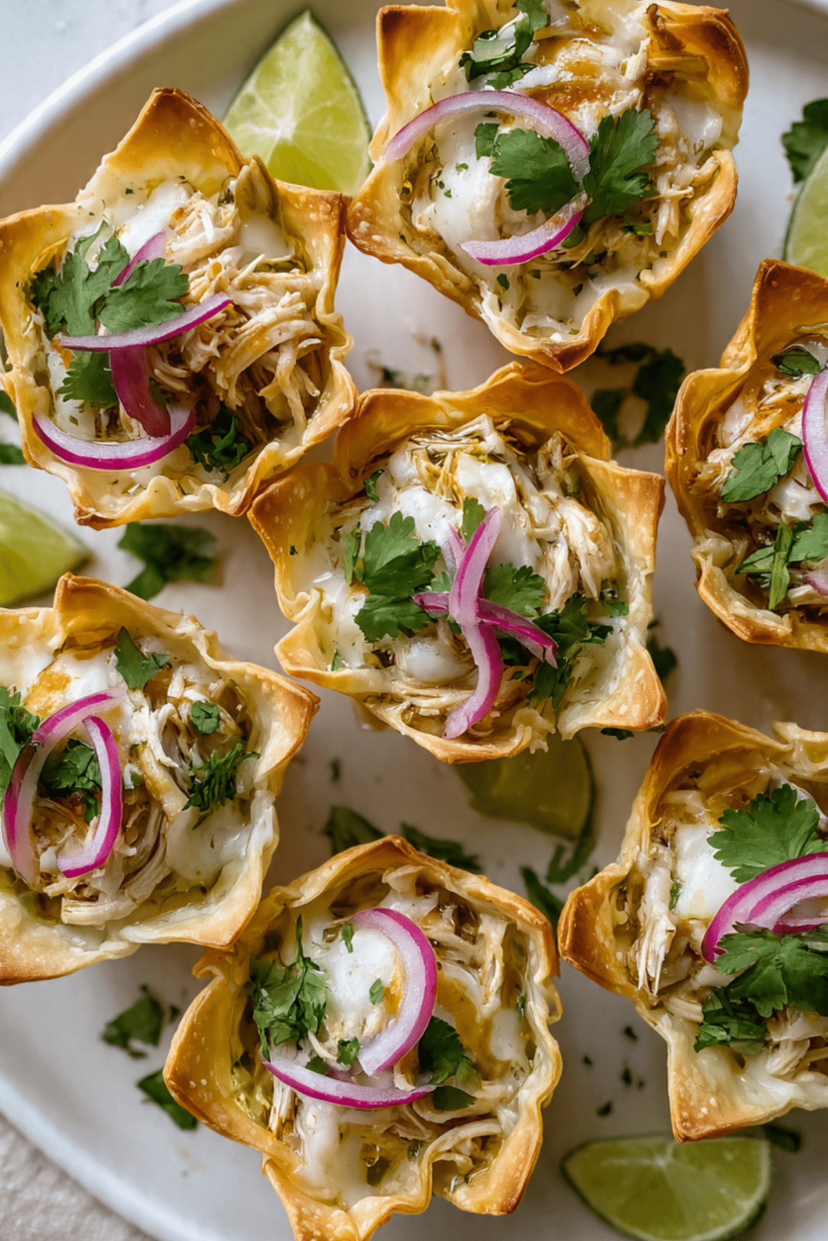 Salsa Verde Honey Lime Chicken Taco Cups