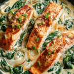 Creamy Spinach and Salmon Skillet