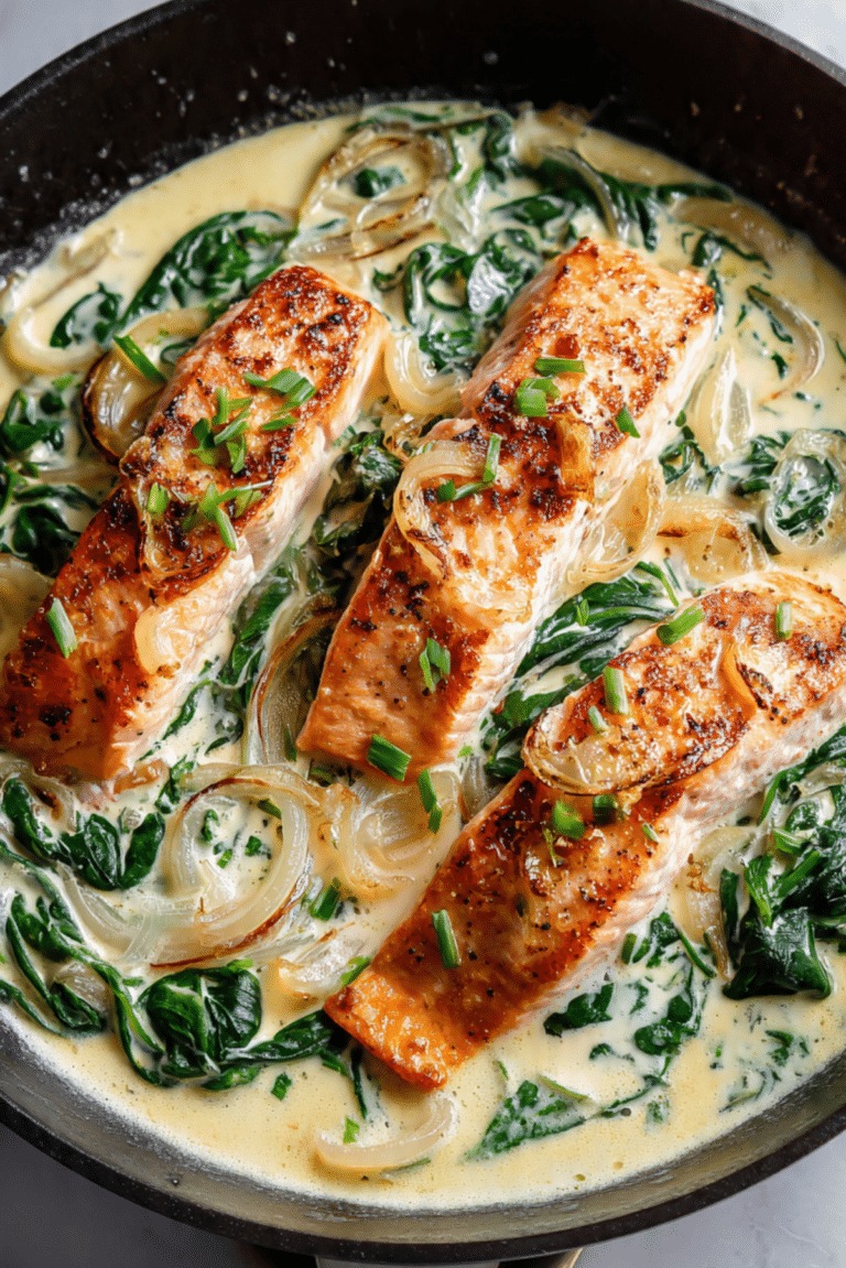 Creamy Spinach and Salmon Skillet