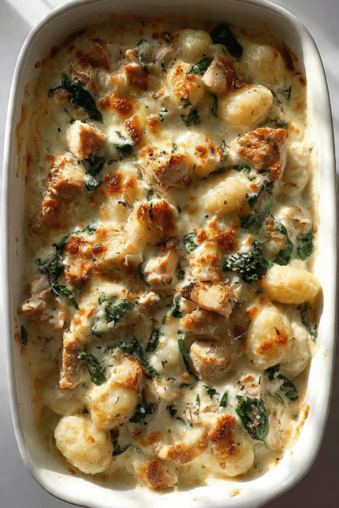 Chicken Gnocchi Alfredo Bake