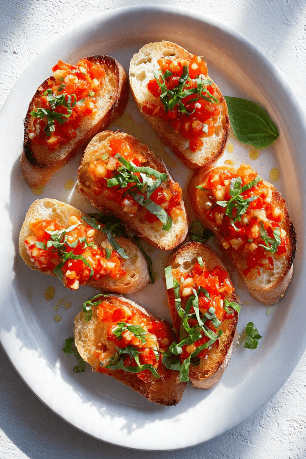 Roasted Garlic and Red Pepper Bruschetta