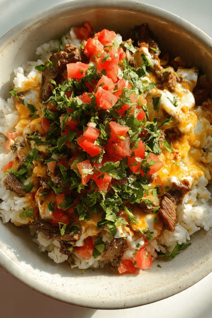 Steak Queso Rice