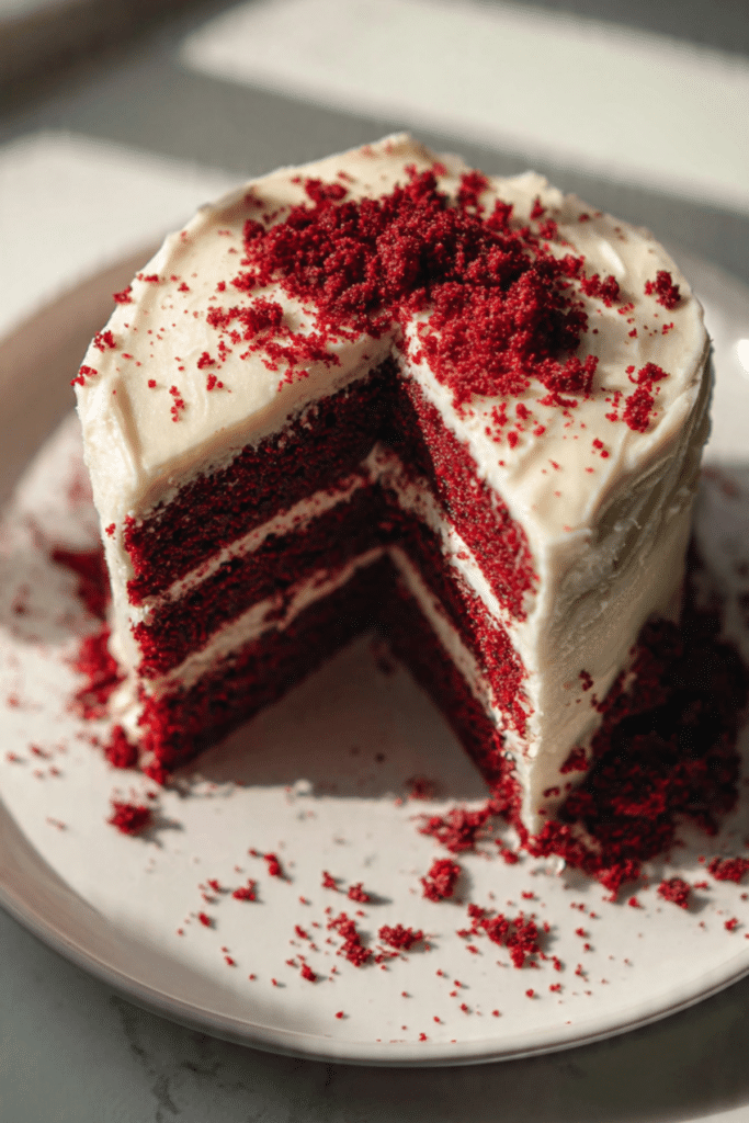 Southern Style Red Velvet Cake With Cream Cheese Frosting