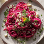 Valentine’s Creamy Roasted Garlic & Beet Pasta