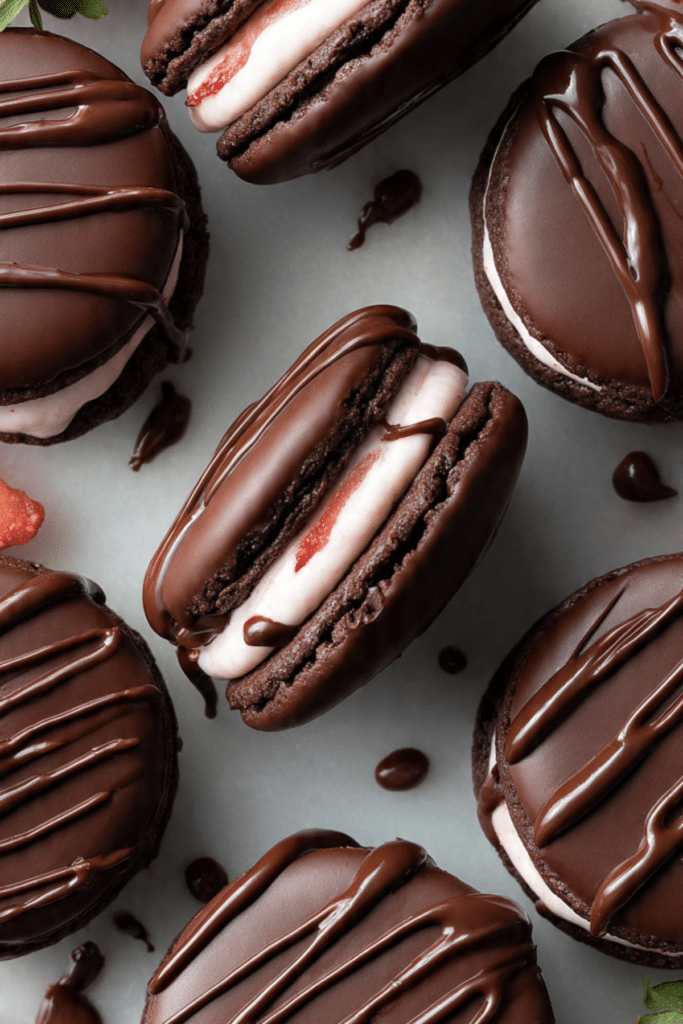 Chocolate-Covered Strawberry Sandwich Cookies