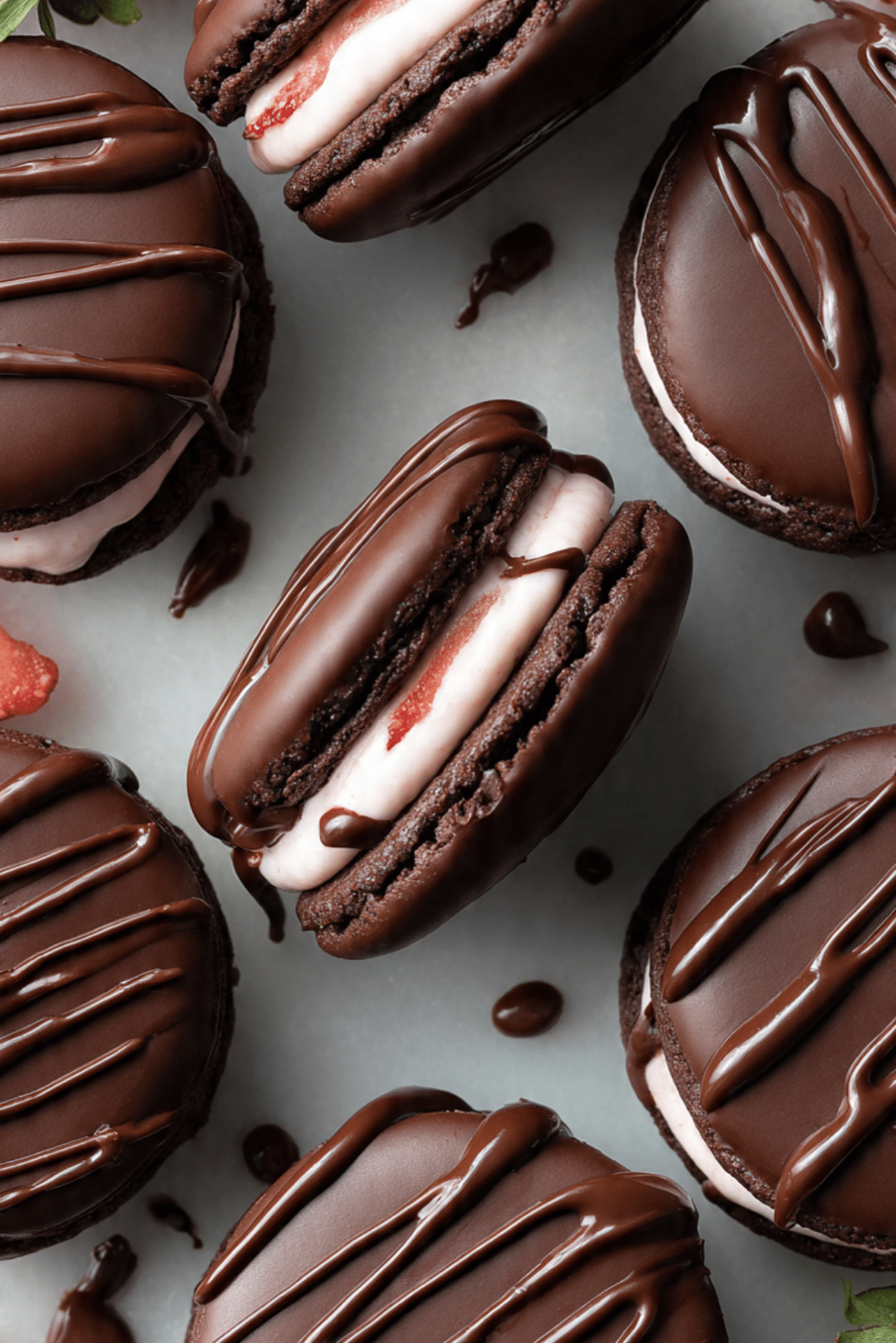 Chocolate-Covered Strawberry Sandwich Cookies