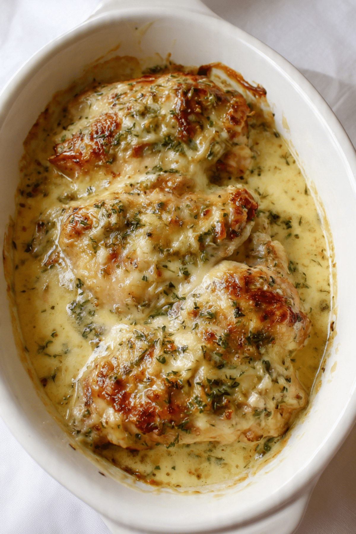 Baked Caesar Chicken with Creamy Parmesan Sauce Recipe