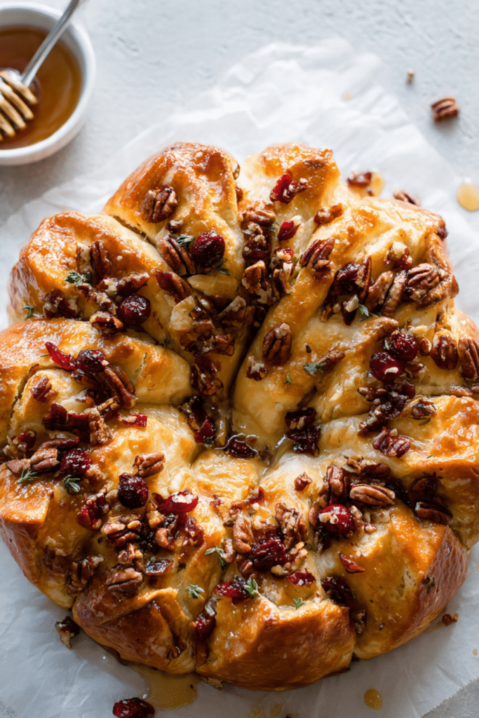 Cranberry-Pecan Baked Brie Pull-Apart Bread