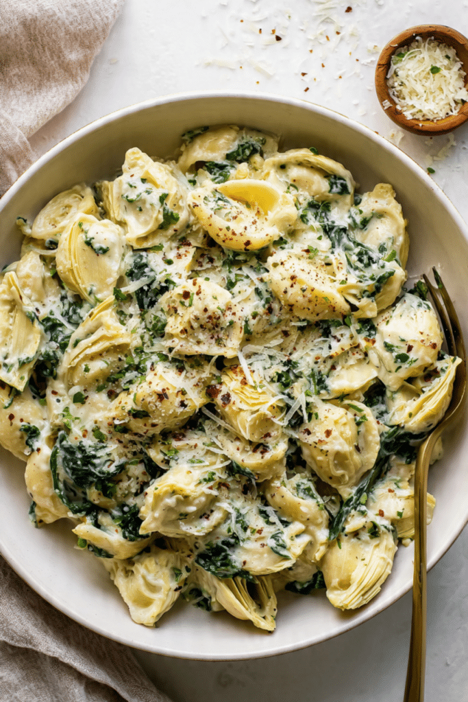 One-Pot Spinach and Artichoke Pasta