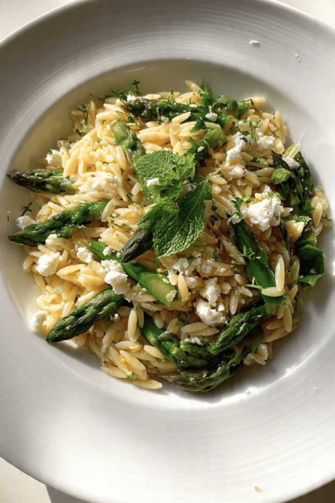Orzo with Asparagus & Feta Recipe