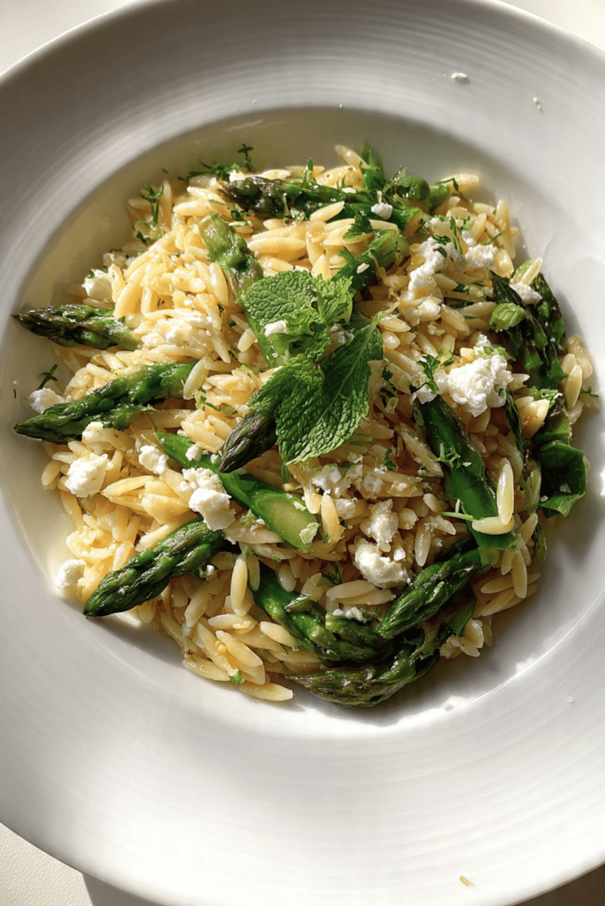 Orzo with Asparagus & Feta Recipe