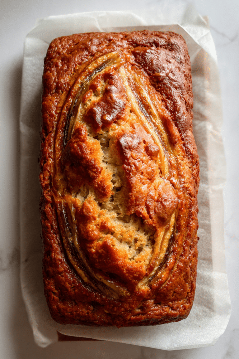 Banana Bread with Caramel Swirl