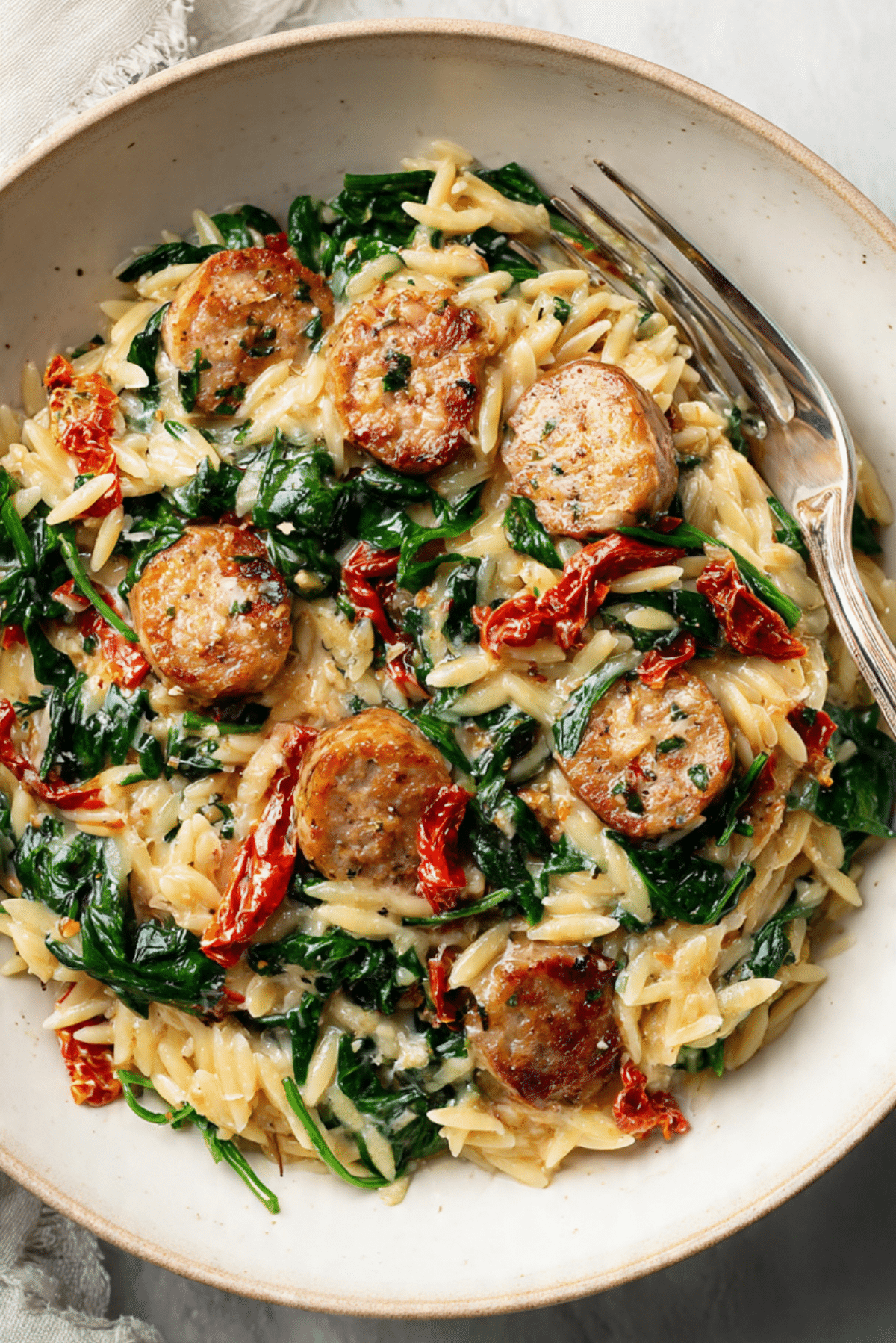 One-Pan Chicken Sausage Orzo