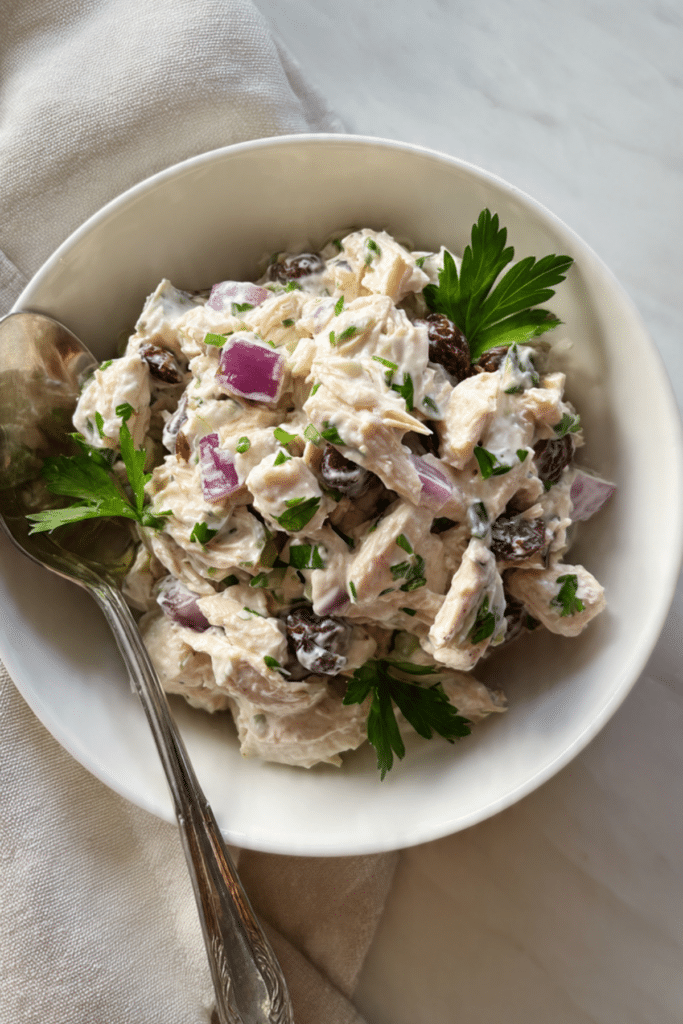 Chicken Salad with Canned Chicken, Raisins & Dates