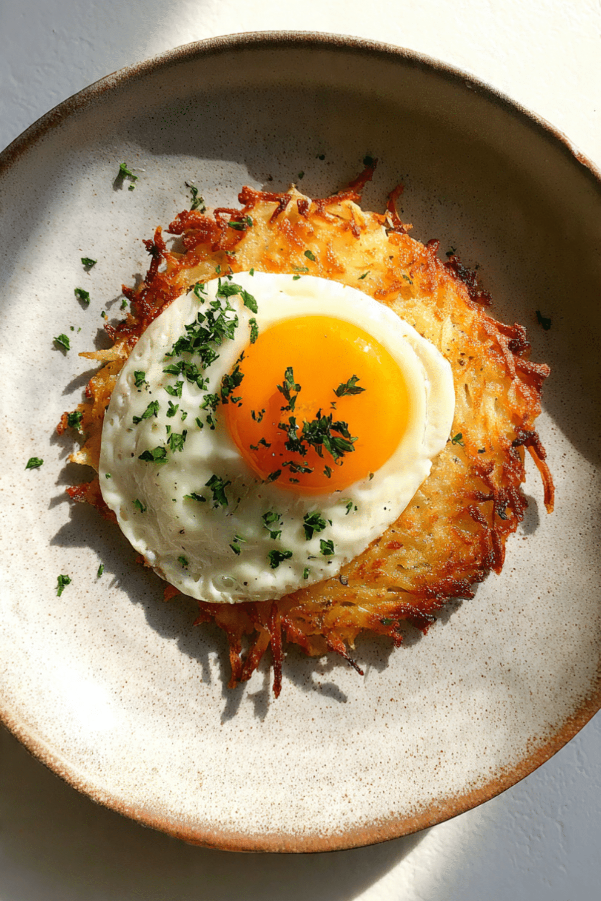 Crispy Potato Hash Browns with Fried Egg