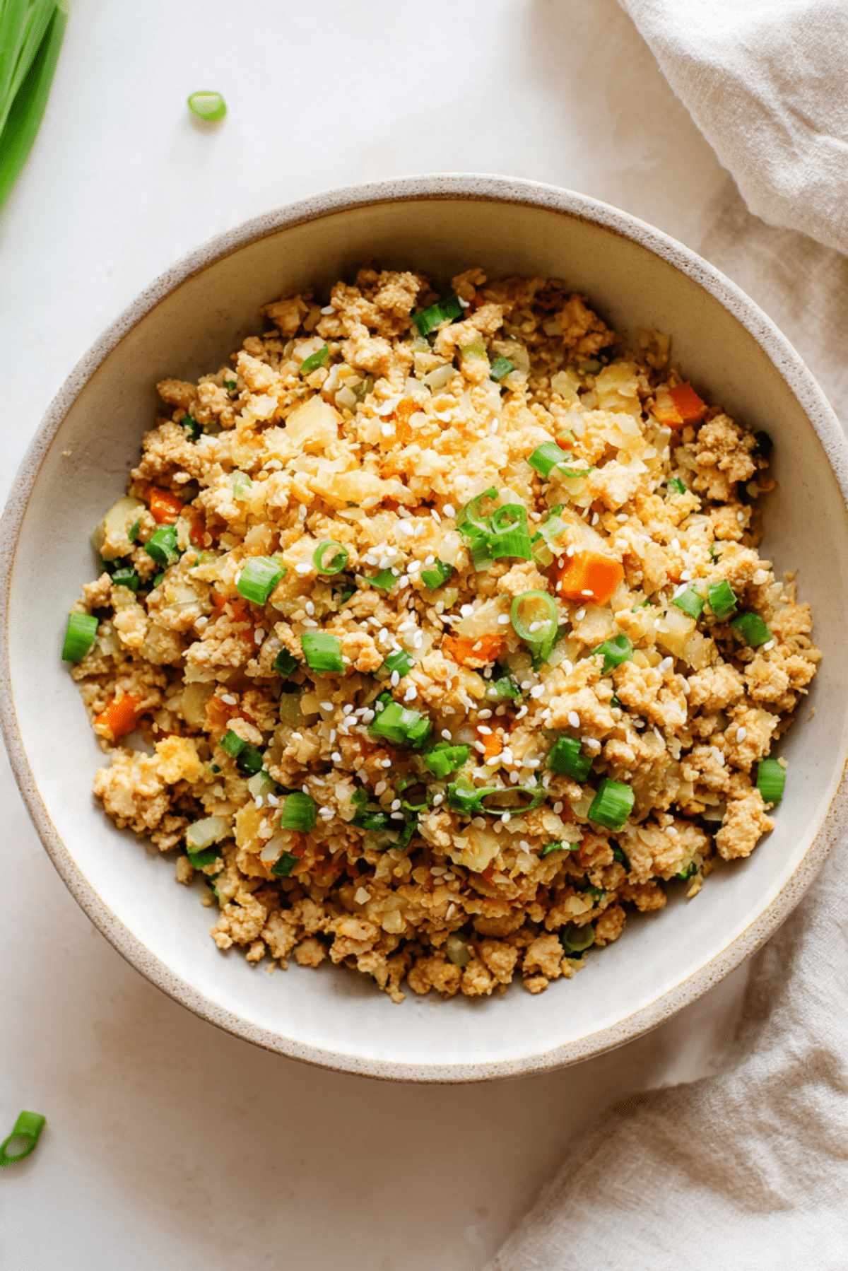 Cauliflower Fried Rice With Ground Turkey