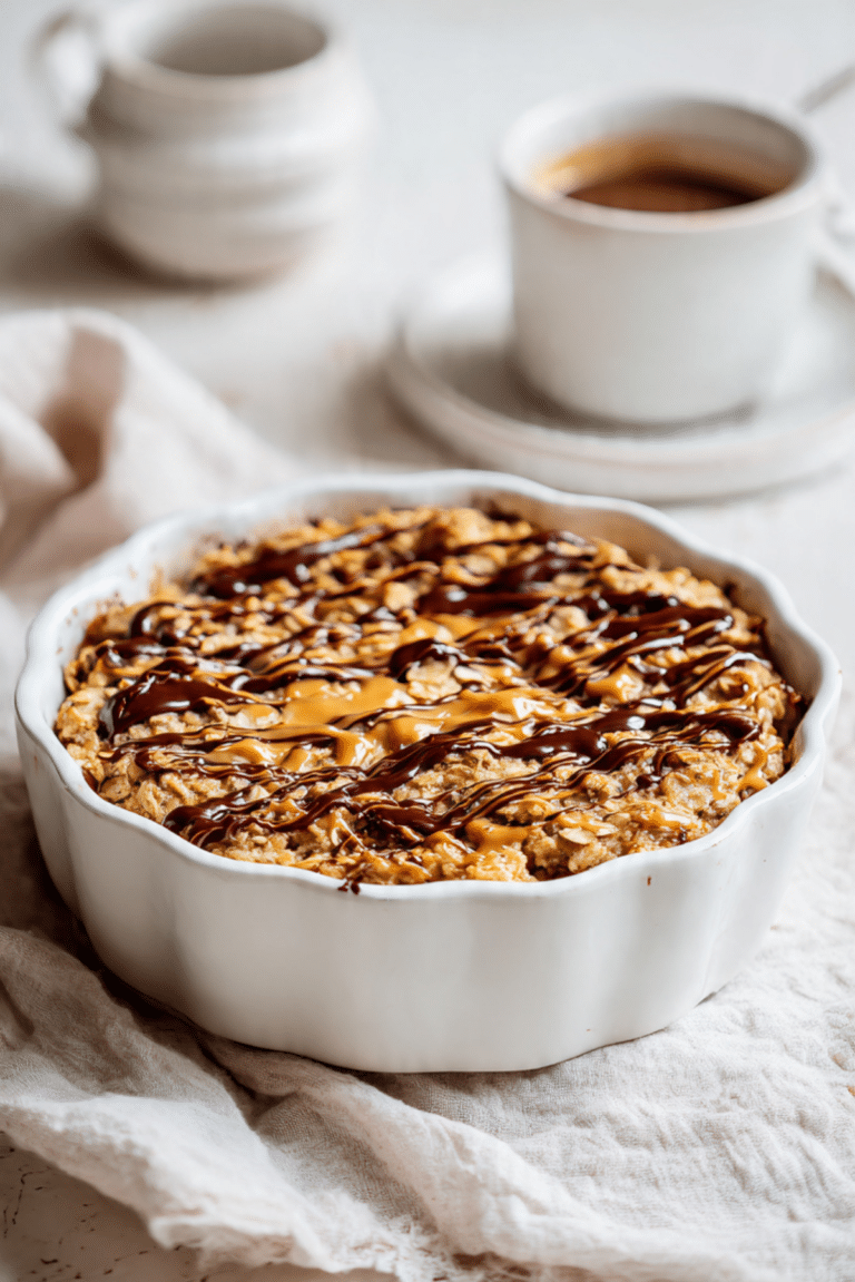 Peanut Butter & Chocolate Baked Oats