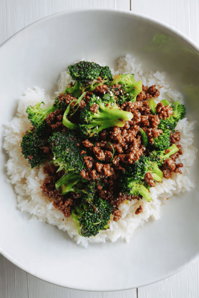 Korean Ground Beef and Broccoli