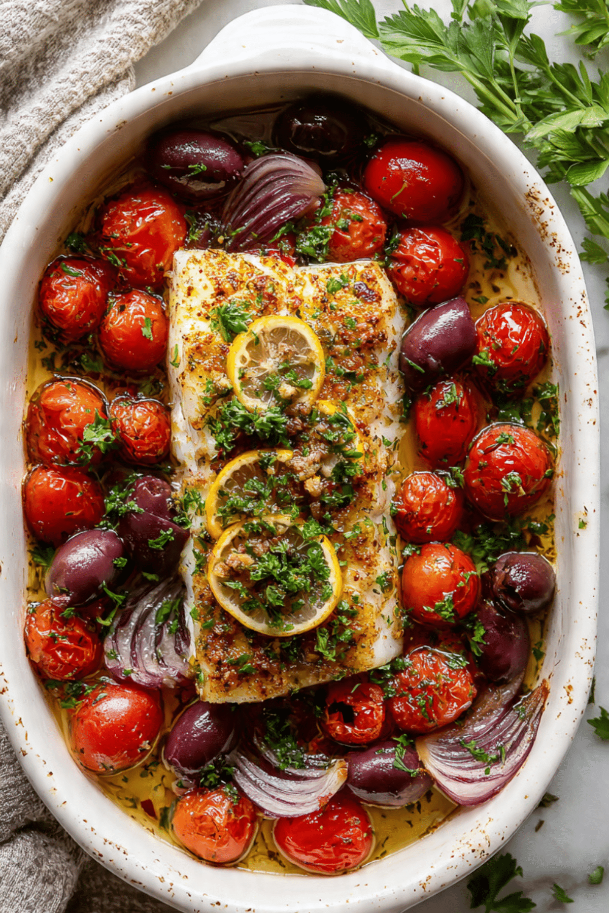 Mediterranean Baked Cod