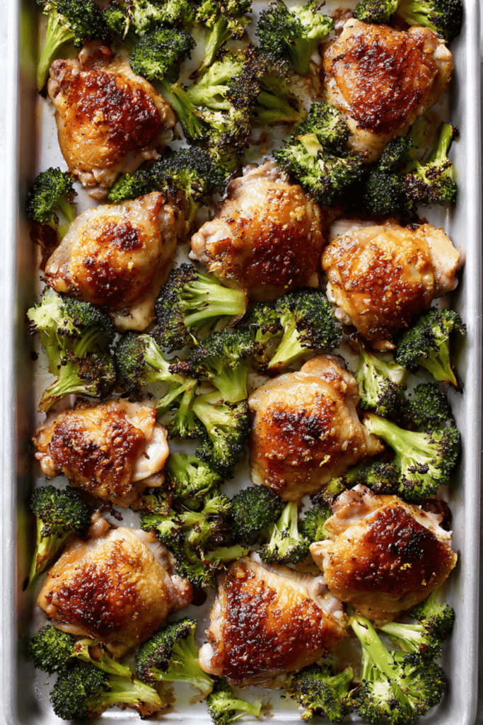 Sheet Pan Chicken Thighs with Broccoli