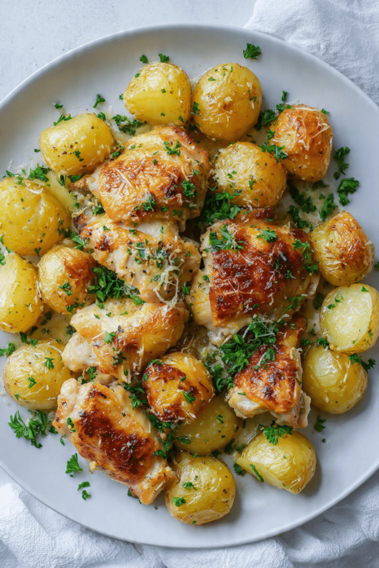 Garlic Parmesan Chicken and Potatoes Recipe