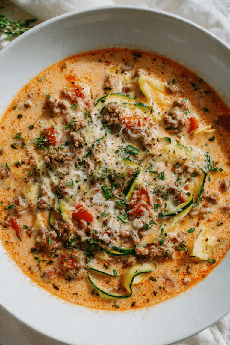 Ground Beef Zucchini Lasagna Soup