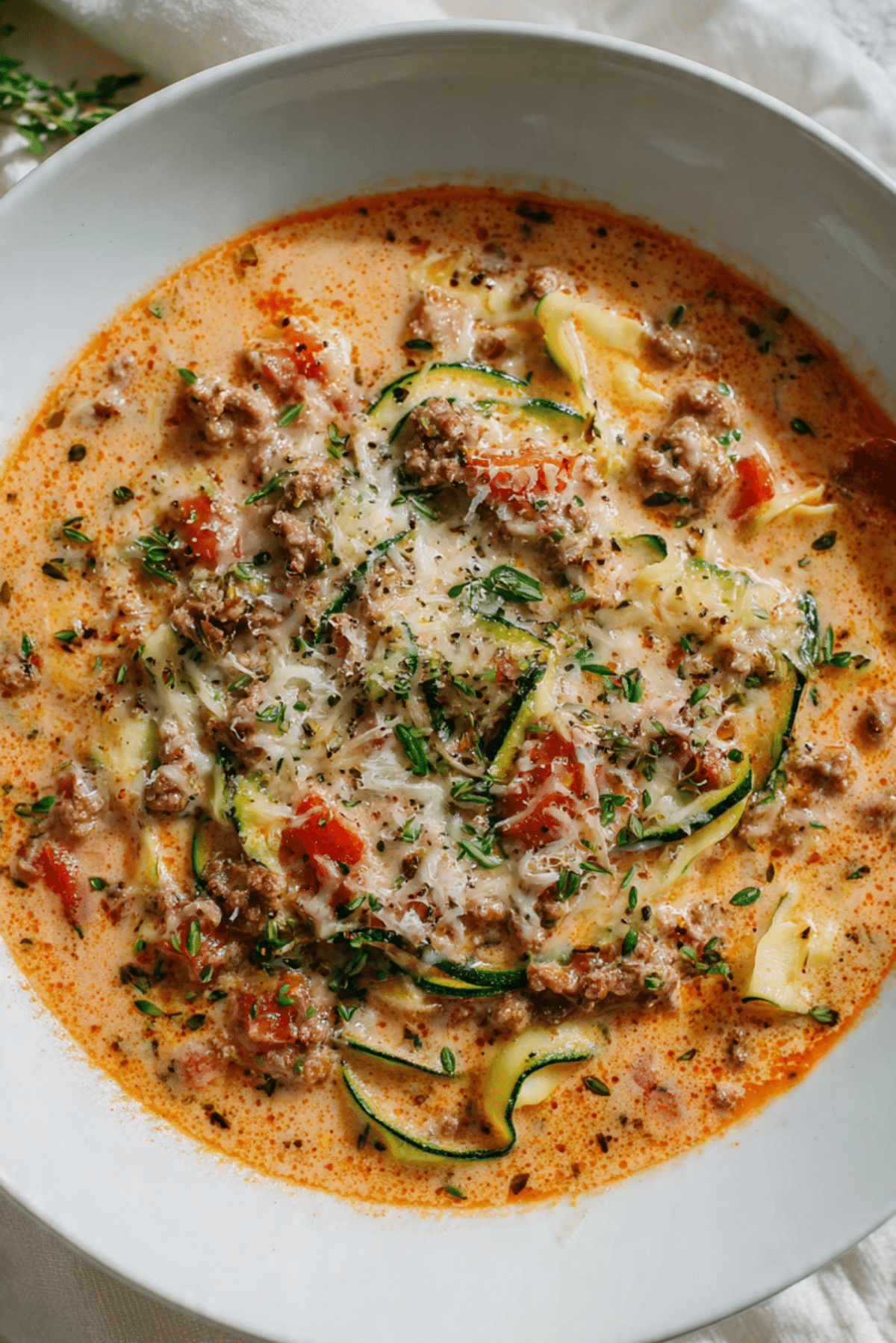 Ground Beef Zucchini Lasagna Soup