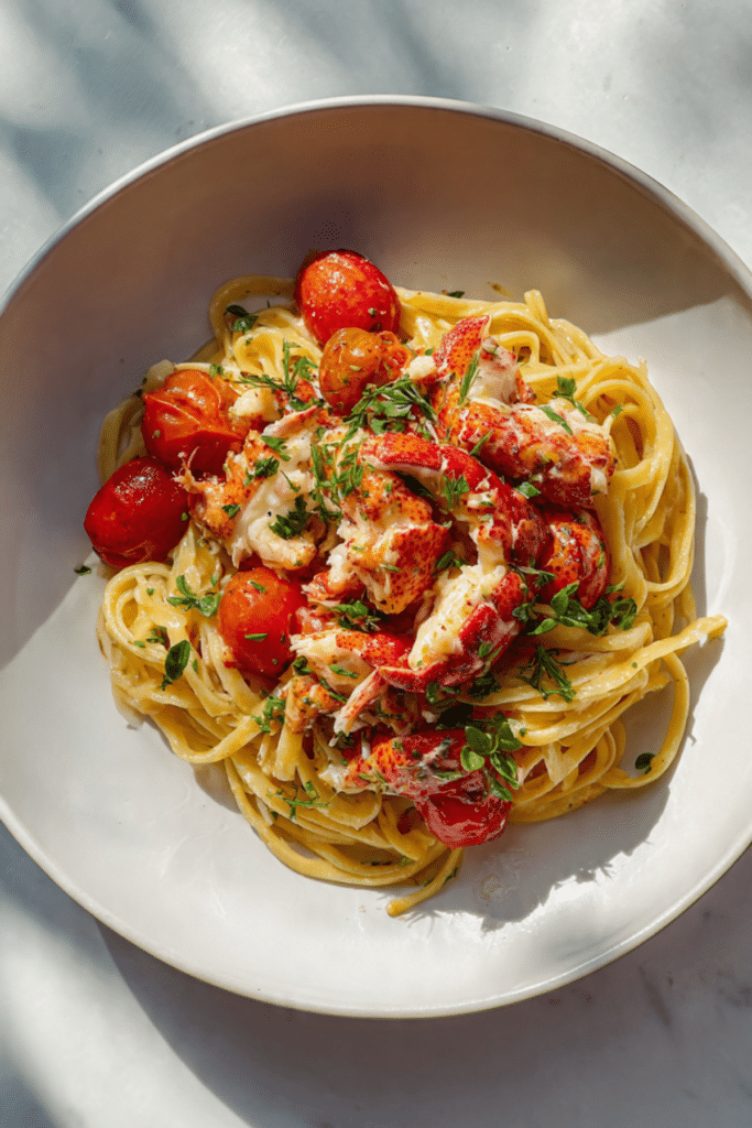 Buttered Lobster Pasta with Cherry Tomatoes