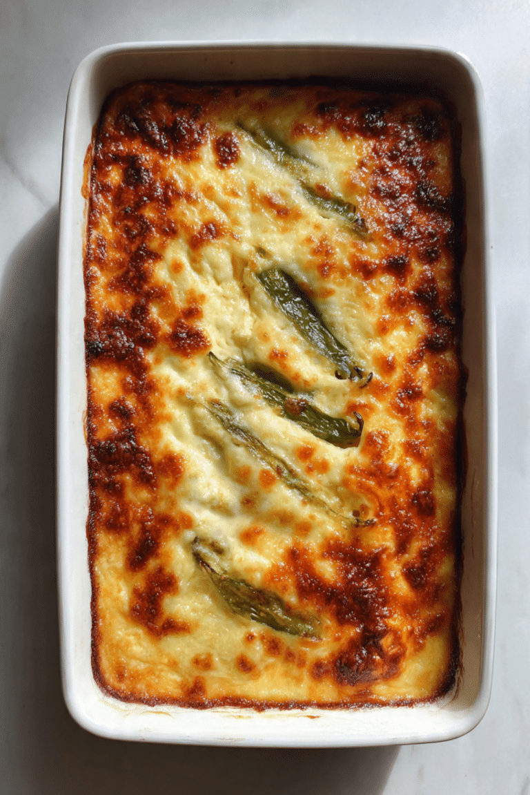 Easy Chile Relleno Casserole (No-Fry Cheesy Pepper Bake)