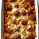 Baked Rotini Meatball Casserole