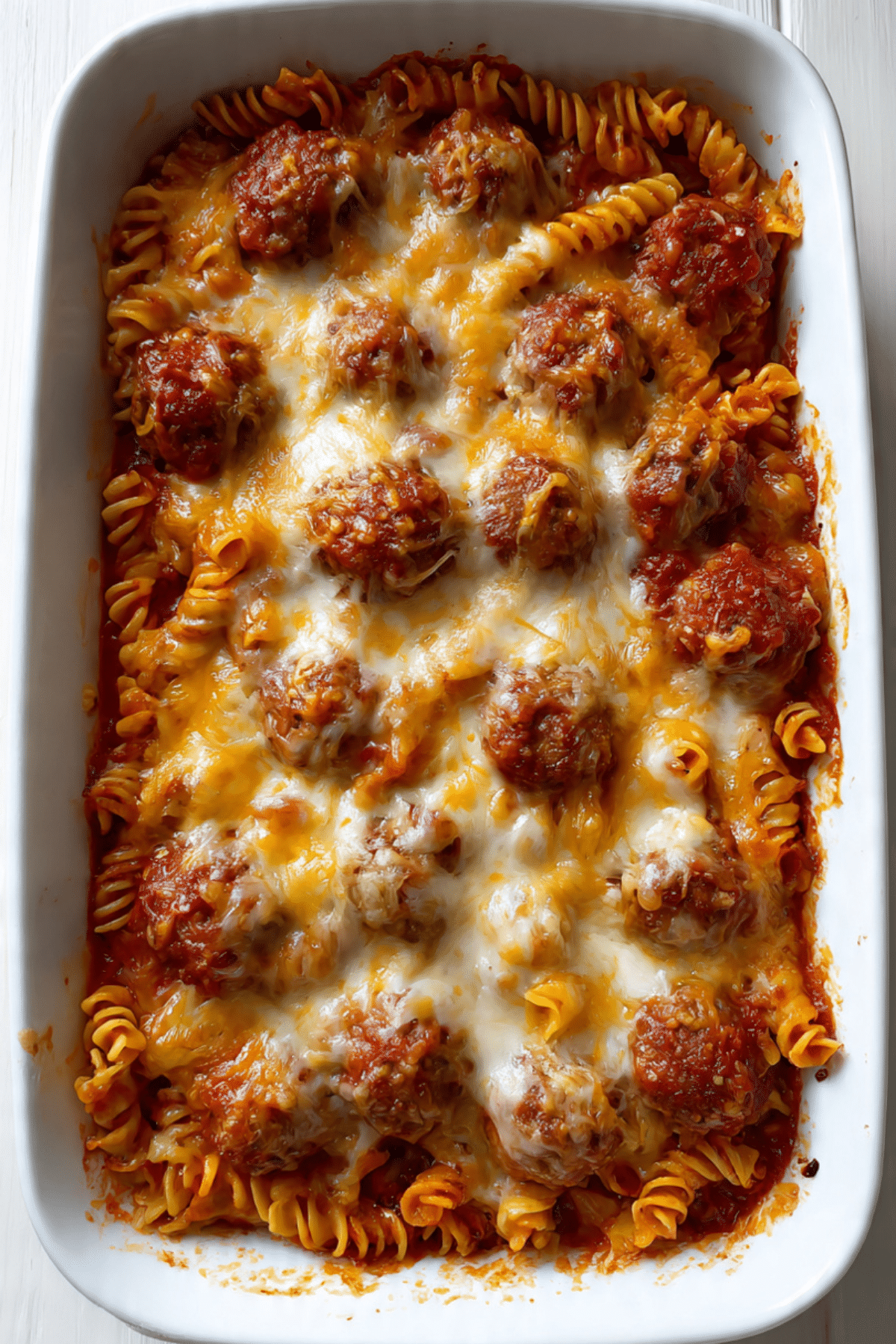 Baked Rotini Meatball Casserole