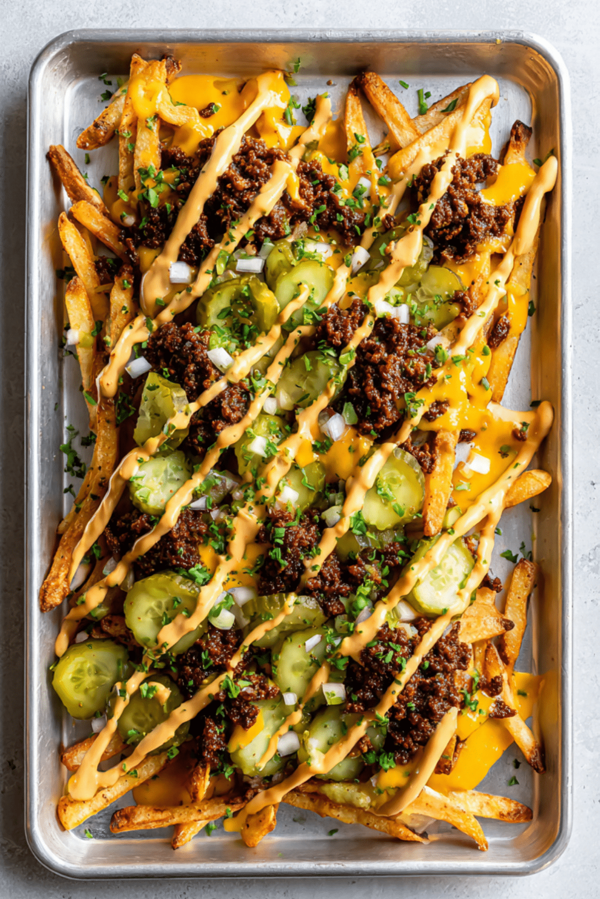 Sheet Pan Smashburger Fries