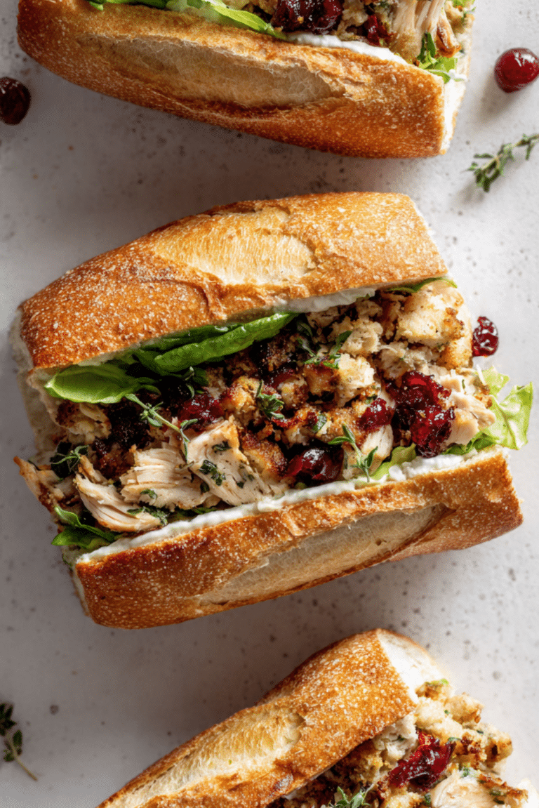 Roast Chicken Stuffing Baguettes