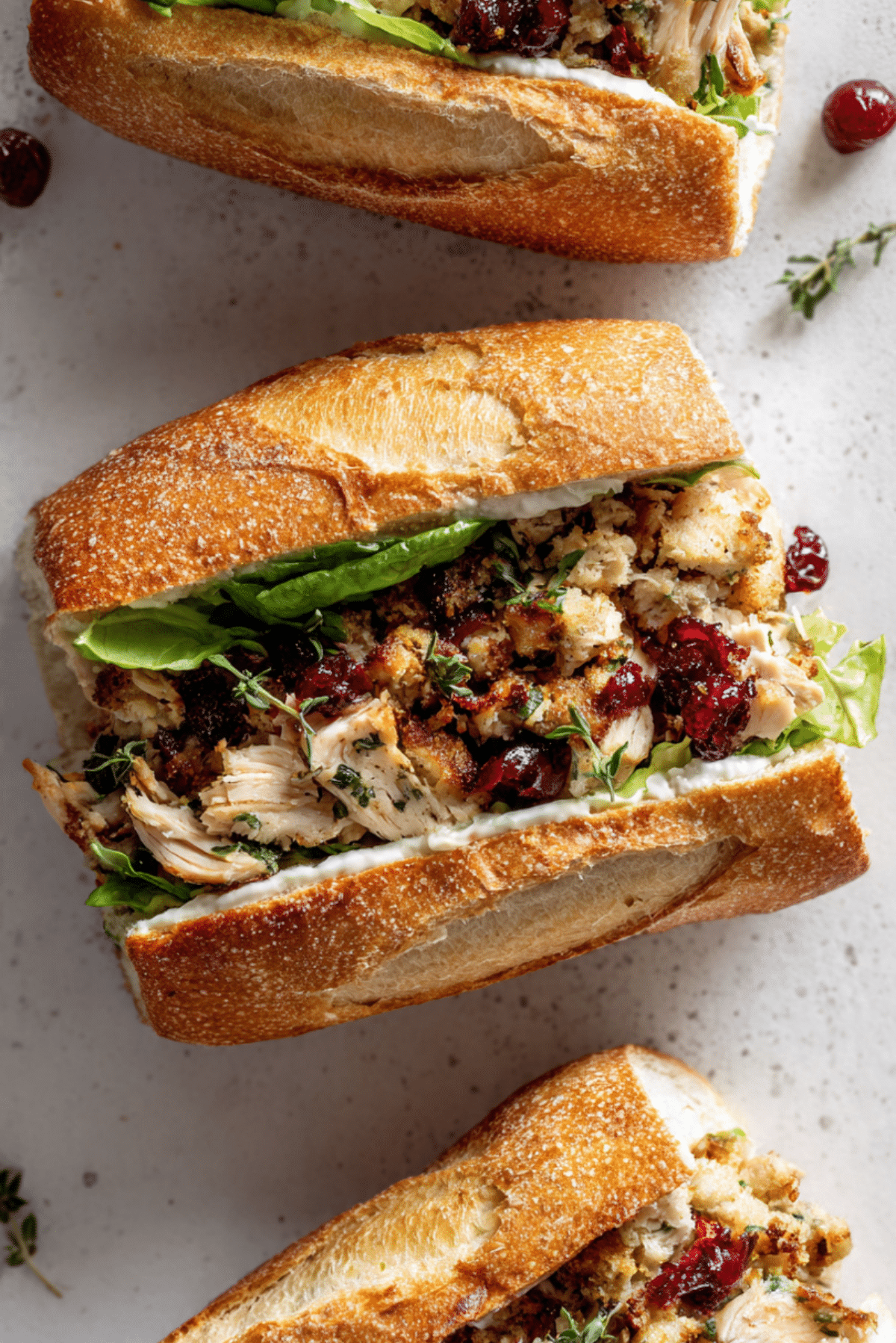 Roast Chicken Stuffing Baguettes