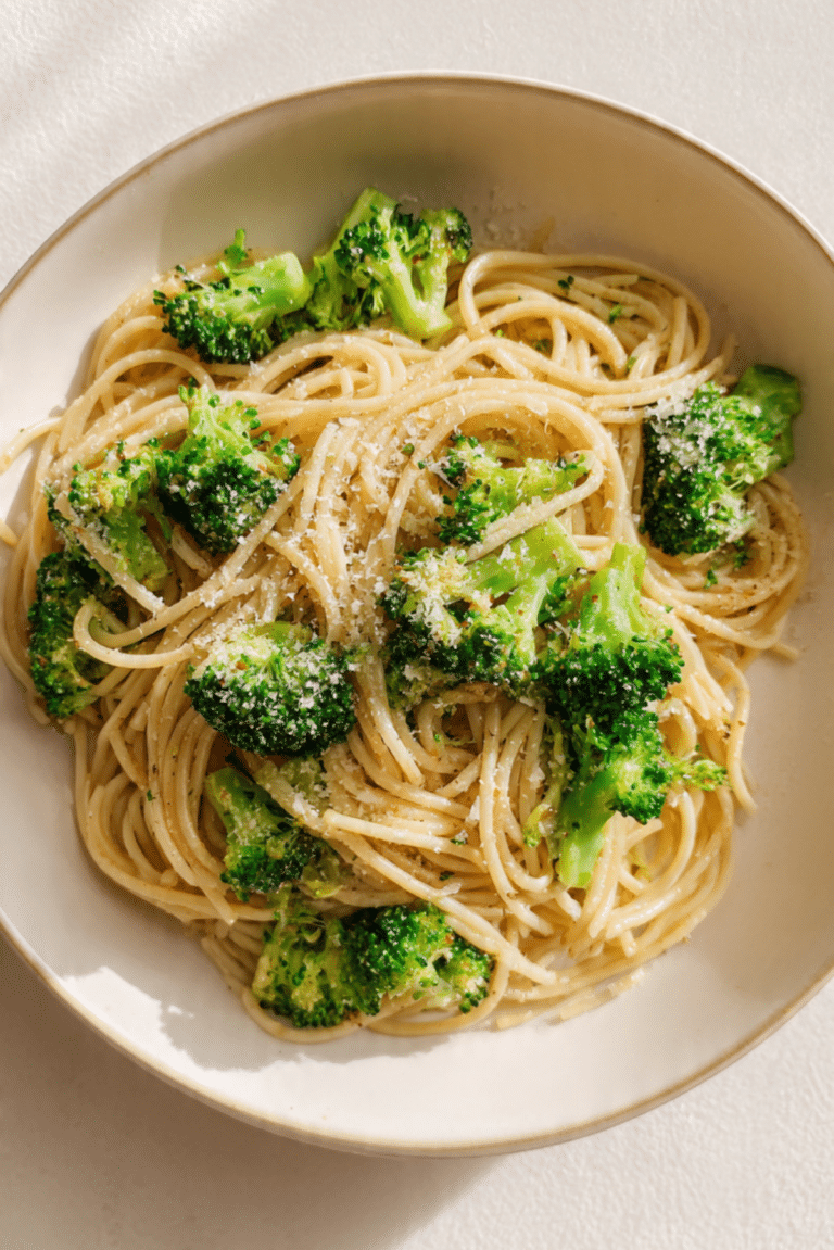 15-Minute Broccoli Garlic Pasta