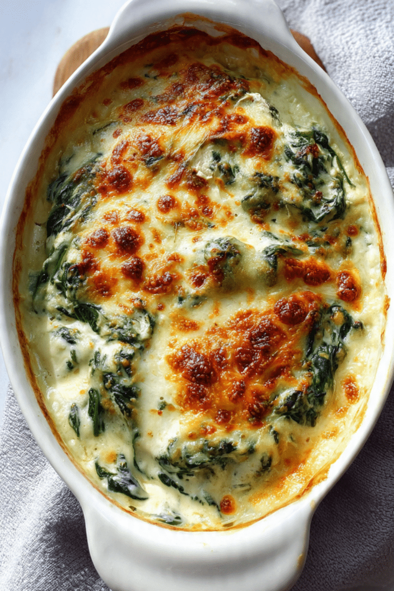 Cheesy Spinach Chicken Bake