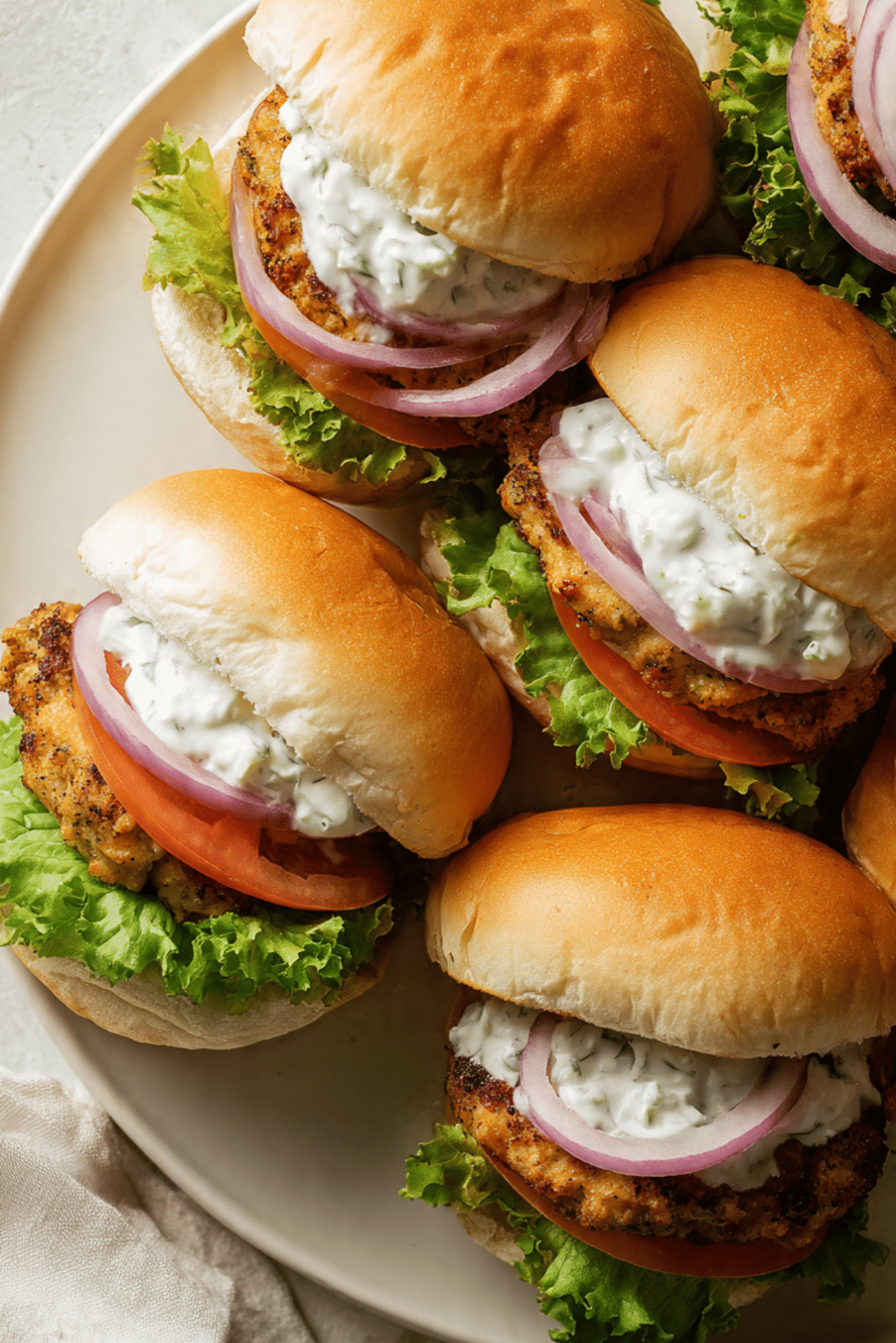 Greek Chicken Burgers with Tzatziki