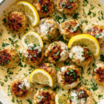 Lemon and Creamy Parmesan Chicken Meatballs