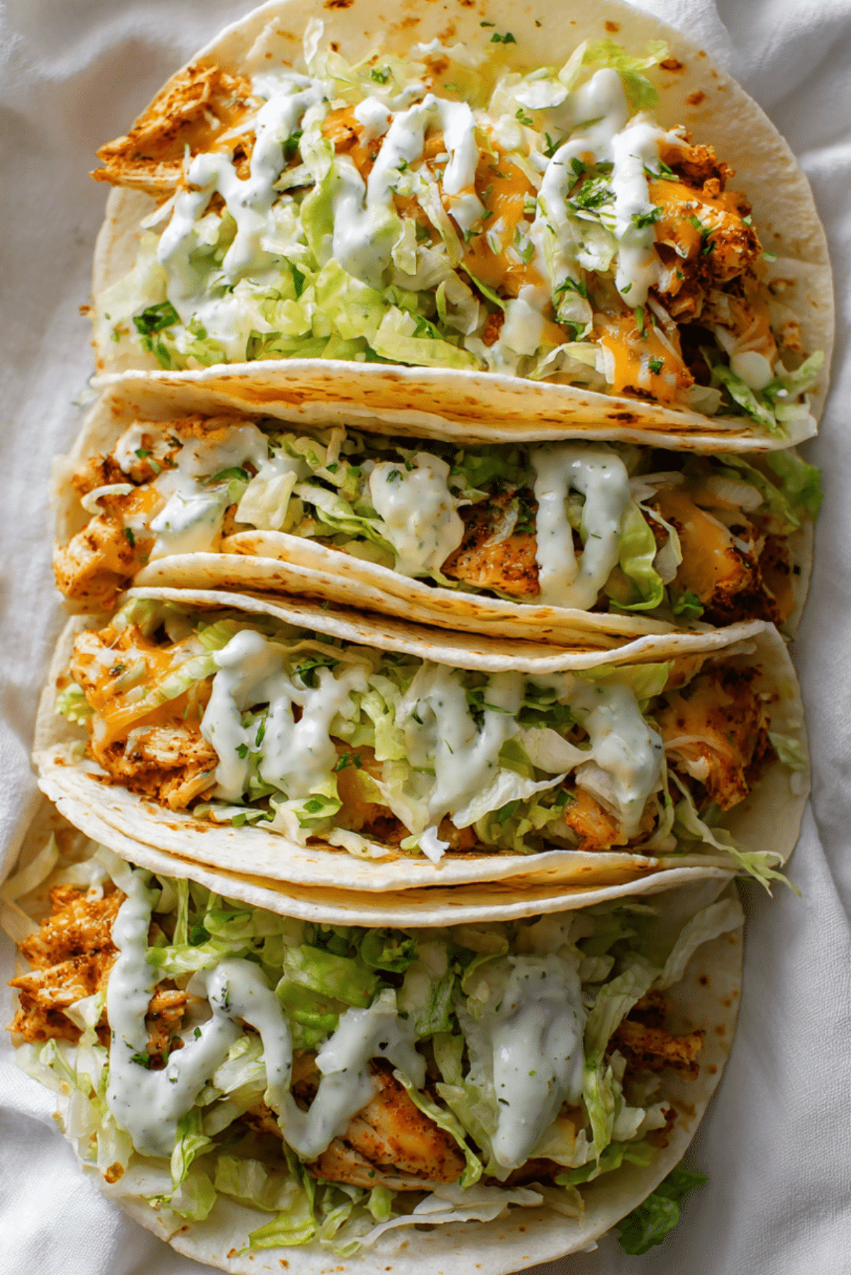 Dill Pickle Ranch Smash Chicken Tacos with Crispy Cheese Lace