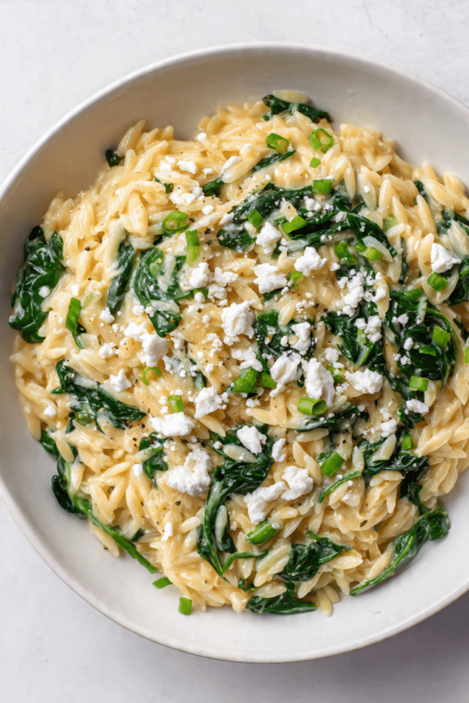 One-Pan Lemon Orzo with Spinach & Feta