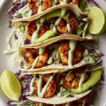 Shrimp Tacos with Avocado Crema